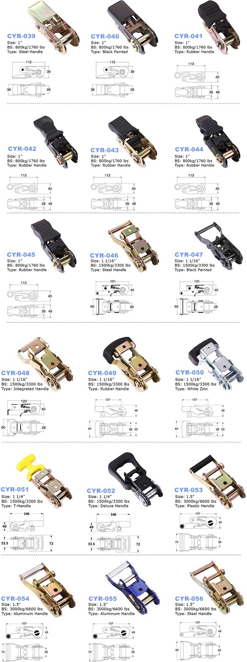 ratchet buckles 14